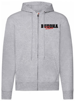 Fruit of The Loom Hættetrøje Grå med lynlås (Buddha Fight Academy)